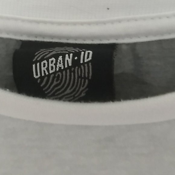 Urban Id Longline 2 Tone White And Camo Short Sleeve Crew Neck - Picture 4 of 8